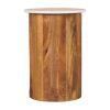 Marble-Top Spindle Side Table