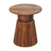 Amber Oak Round Side Table