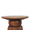 Amber Oak Round Side Table