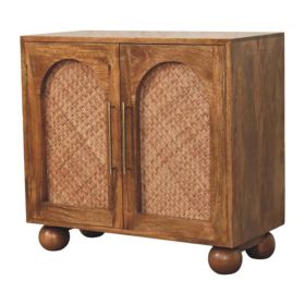 Arched Rattan Two-Door Sideboard