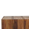 Travertine Top Block Side Table
