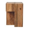 Travertine Top Block Side Table
