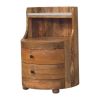 Curved Bedside with Marble Top