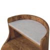 Curved Bedside with Marble Top