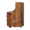 Curved Bedside with Marble Top