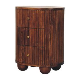 Curved Fluted Bedside Chest
