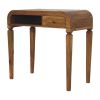 Curved Open Shelf Writing Desk