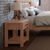 Farmhouse Rustic Pine Wood 1-Drawer Nightstand Bedside Table