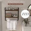 Wall Mounted Over Toilet 2-Shelf Bathroom Shelving Unit with Towel Bar