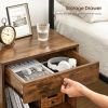 Mid-Century Farmhouse Bedroom 1-Drawer Nightstand End Table with Open Shelf