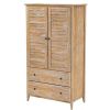 Farm Home Louvered Distressed Driftwood Solid Pine Armoire