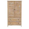 Farm Home Louvered Distressed Driftwood Solid Pine Armoire
