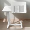 Folding White Multipurpose Mobile Desk Tilting Adjustable