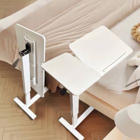 Folding White Multipurpose Mobile Desk Tilting Adjustable