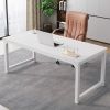 63" White Industrial Writing Desk Large Computer Workstation