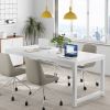63" White Industrial Writing Desk Large Computer Workstation