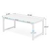 63" White Industrial Writing Desk Large Computer Workstation