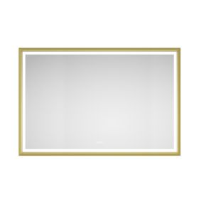 72 X 48 Inch LED Bathroom Mirror With Aluminum Frame, Wall Mounted Vanity Mirror, Anti-Fog, Memory, 3 Colors, Stepless Dimmable