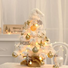 Tabletop Christmas Tree Small Mini Christmas Tree for Table Top;  Artificial Snow Flocked with Xmas Ornaments;  Gold Christmas Decorations for Home O
