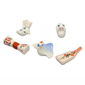 5Pcs Ceramics Chopstick Rest Home Decorative Tableware Stand Set Spoon Fork Knife Holder