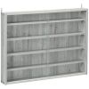 Glass Display Cabinet 5-Tier Wall-Mounted Adjustable Shelves 2 Doors Modern Gray
