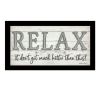 "Relax" By Susie Boyer, Ready to Hang Framed Print, Black Frame