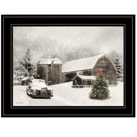Trendy Decor 4U "Farmhouse Christmas" Framed Wall Art, Modern Home Decor Framed Print for Living Room, Bedroom & Farmhouse Wall Decoration by Lori De