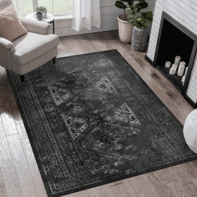 3x5 Area Rugs, Washable Rug, Low-Pile, Non-Slip, Non-Shedding, Foldable, Kid & Pet Friendly - Area Rugs for living room, bedroom, kitchen, dining roo