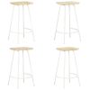 Bar Stool Set of 4 Bleached wood and white