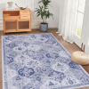 LOOM & LUXE Blue Area Rug 5x8, Washable Rug, Low-Pile, Non-Slip, Non-Shedding, Foldable, Kid & Pet Friendly - Area Rugs for living room, bedroom, kit