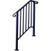 Handrails for Outdoor Steps, Fit 2 or 3 Steps Outdoor Stair Railing, Picket#2 Wrought Iron Handrail, Flexible Porch Railing, Black Transitional Handr
