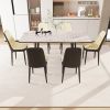47"-63" expandable dining table set for 2-6 people, equipped with PU fabric thick cushioned dining chair and an elegant and spacious dining table , k