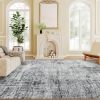 Area Rug for Living Room 6x9, Modern Abstract Machine Washable Rug, Non-Slip Carpet for Bedroom, Dining Room, Grey