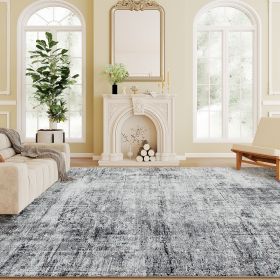 Area Rug for Living Room 6x9, Modern Abstract Machine Washable Rug, Non-Slip Carpet for Bedroom, Dining Room, Grey