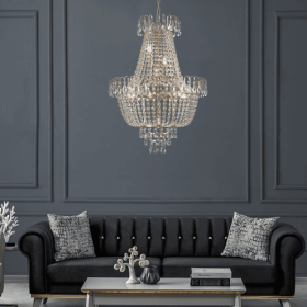 Golden Crystal Chandelier, Large Modern Luxury Chandelier