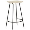 Bar Stool Set of 2 Bleached wood and black metal
