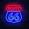 Route 66 LED Neon Sign Light,USB-Powered Wall Art,Energy-Saving,Vintage Man Cave Decor for Bedroom, Office, Hotel, Cafe, or Recreation Room