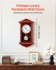 VEVOR Grandfather Clock, 18 in Classic Vintage Pendulum Clock, Pine Wood & MDF Wall Clocks with Quartz Movement and Quiet Design, for Living Room, Be