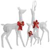 Reindeer Family White and silver Mesh, metal Extra Tall