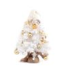Tabletop Christmas Tree Small Mini Christmas Tree for Table Top;  Artificial Snow Flocked with Xmas Ornaments;  Gold Christmas Decorations for Home O
