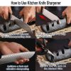 Knife Sharpener  3 Stage Kitchen Chef Knife and Scissor Sharpeners Restore Knives or Shears Blades Quickly Safely with Adjustable Angle Button for Va