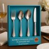 16-Piece Luxury Premium Silverware Dinnerware Tableware Set for Home - Stainless Steel Flatware Service for 4 with Forks, Knives, Spoons, and Teaspoo