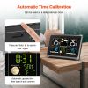 VEVOR Weather Station Indoor Outdoor, 7.5 in Color Display, Wireless Digital Home Weather Station, with Sensor Atomic Clock Adjustable Backlight Fore