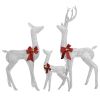 Reindeer Family White and silver Mesh, metal Extra Tall