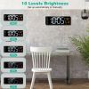 15.7in LED Digital Wall Clock with Remote Control 10 Level Brightness 3 Alarm Settings 12/24Hr Format Timing Countdown Temperature Calendar Display D