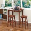 3-Piece Bar Table Set with Pub Table and 2 Saddle Stools