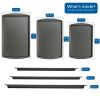 3pc Carbon Steel Nonstick Cookie Sheet Bakeware Set, 11" x 17", 10" x 15", 9" x 13", Gray
