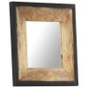Mirror Natural wood tone Solid mango wood 19.7 x 19.7 in