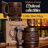 Beer Mug 20 OZ Valknut Viking mug Tankard Mug Beer stein Wooden beer mug Handmade Gifts for Men Fathers Day Christmas Birthday Gifts Norse & Celtic M