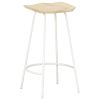 Bar Stool Set of 4 Bleached wood and white